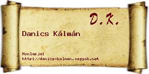 Danics Kálmán névjegykártya